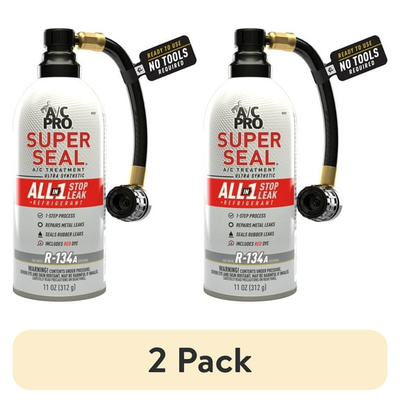 (2 pack) A/C Pro Super Seal All-In-One Stop Leak Charging Kit - 11 oz
