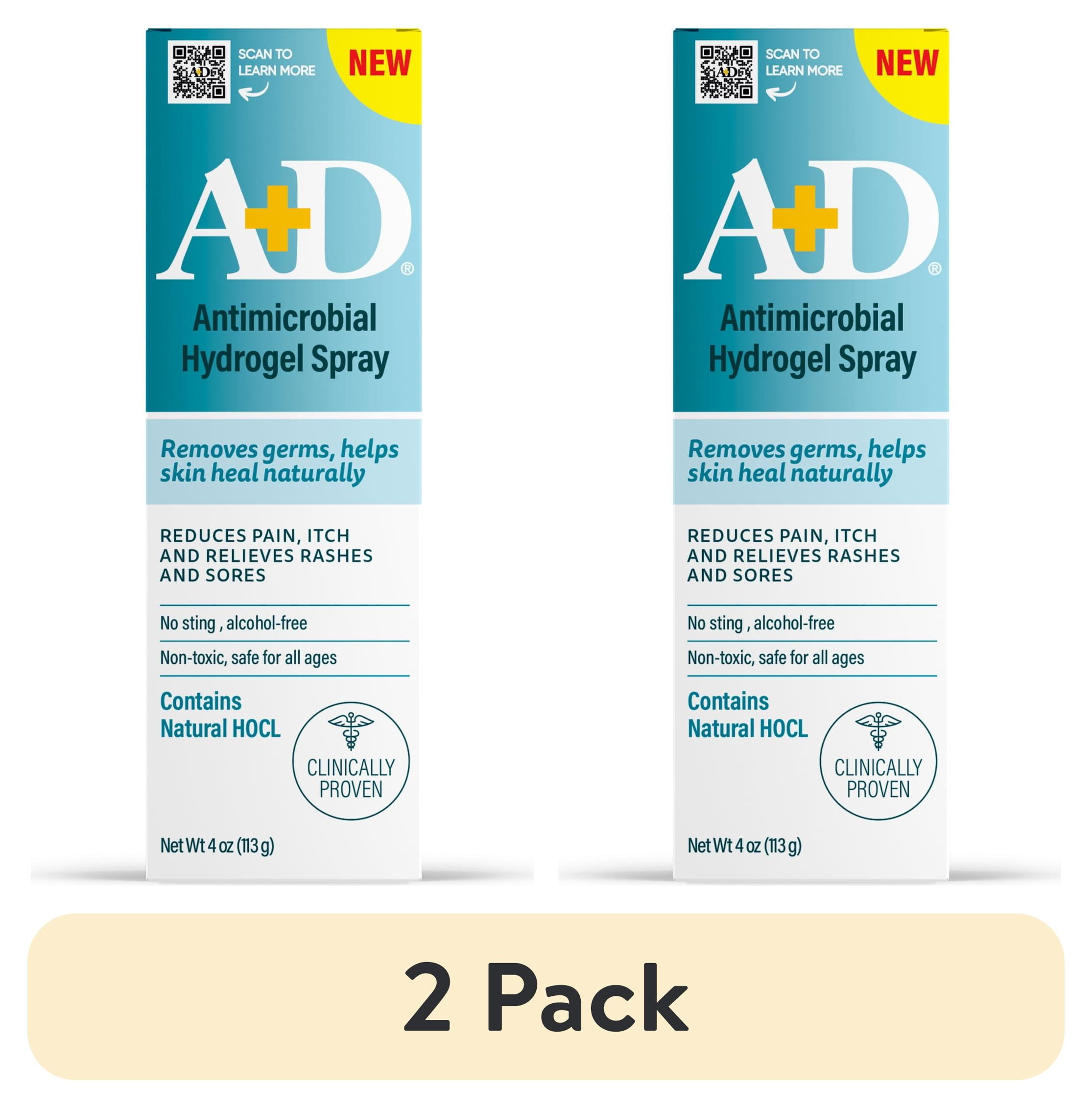 (2 pack) A+D Antimicrobial Hydrogel Spray – with Hypochlorous Acid ...