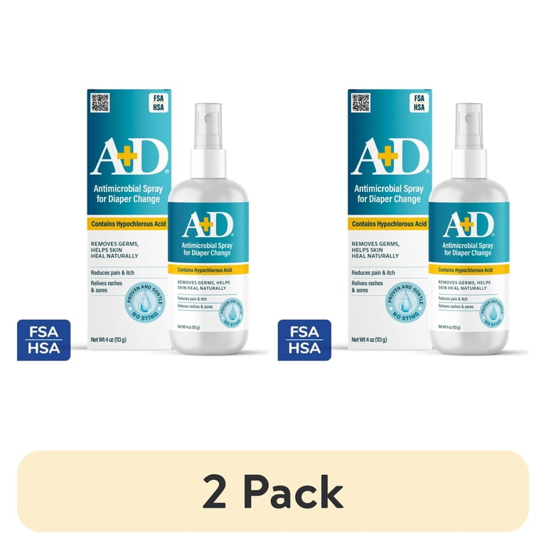 2 pack) A+D Antimicrobial Hydrogel Spray with Hypochlorous Acid