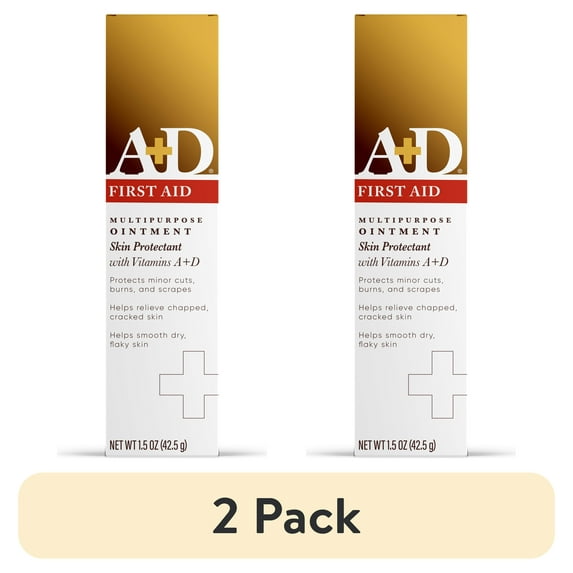 (2 pack) A+D First Aid Ointment, Dry Skin Moisturizer + Skin Protectant, 1.5 Oz Tube