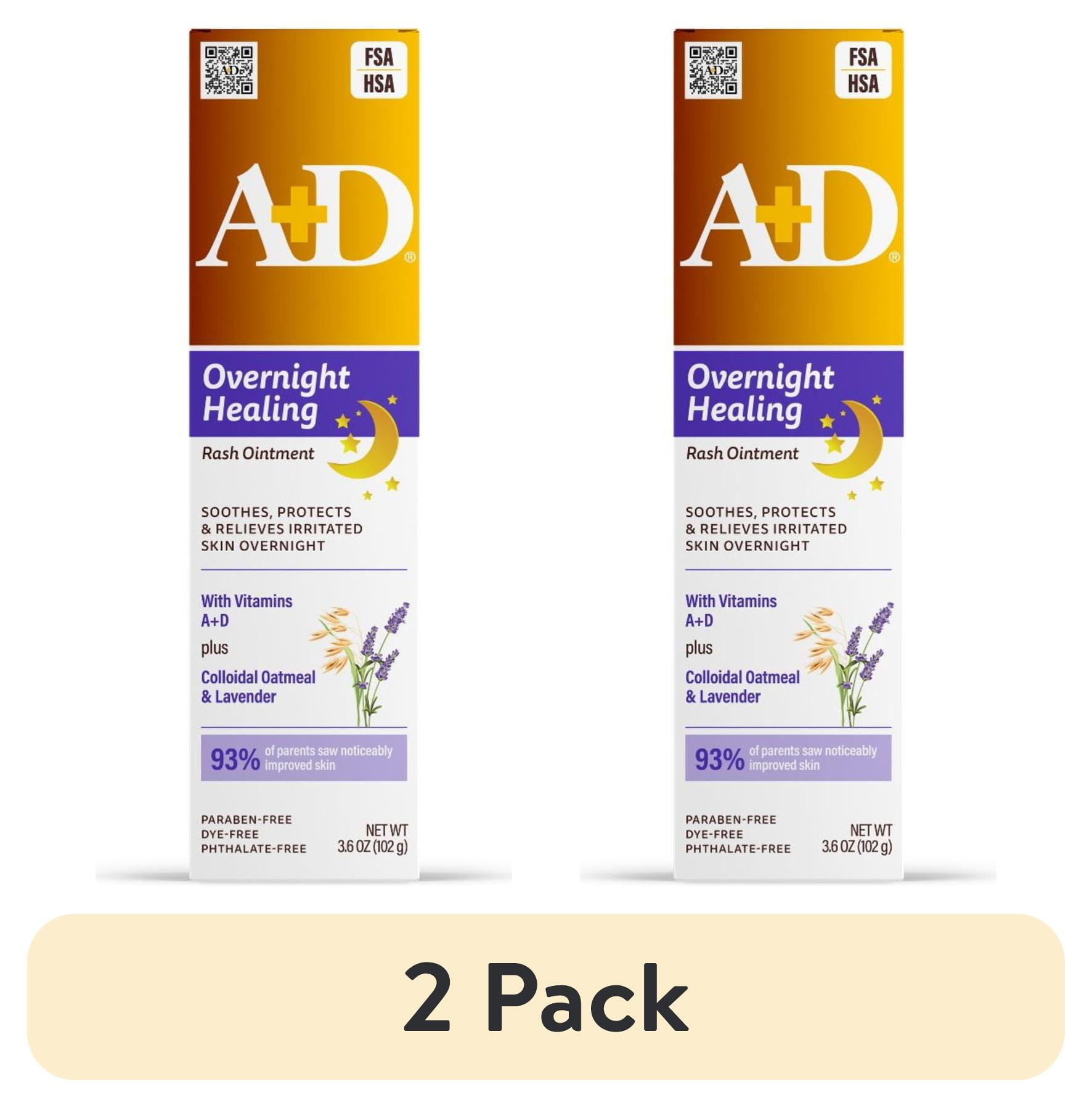 3 pack) A+D Overnight Healing Diaper Rash Ointment for Baby