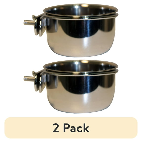 (2 pack) A&E Cage 5Oz Stainless Steel Coop Cup With Bolt Hanger