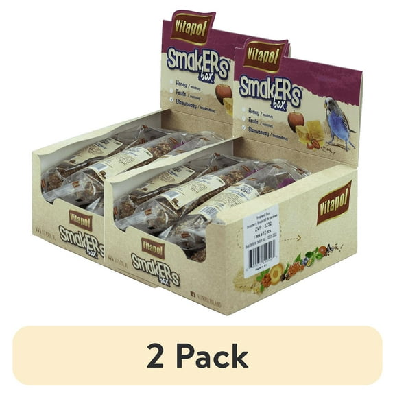 (2 pack) A&E Cage Co Smakers Parakeet Strawberry Treat Sticks, 12 Count Display