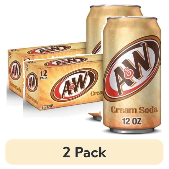 (2 pack) A&W Cream Soda Cans - 12 fl oz - 12 pk