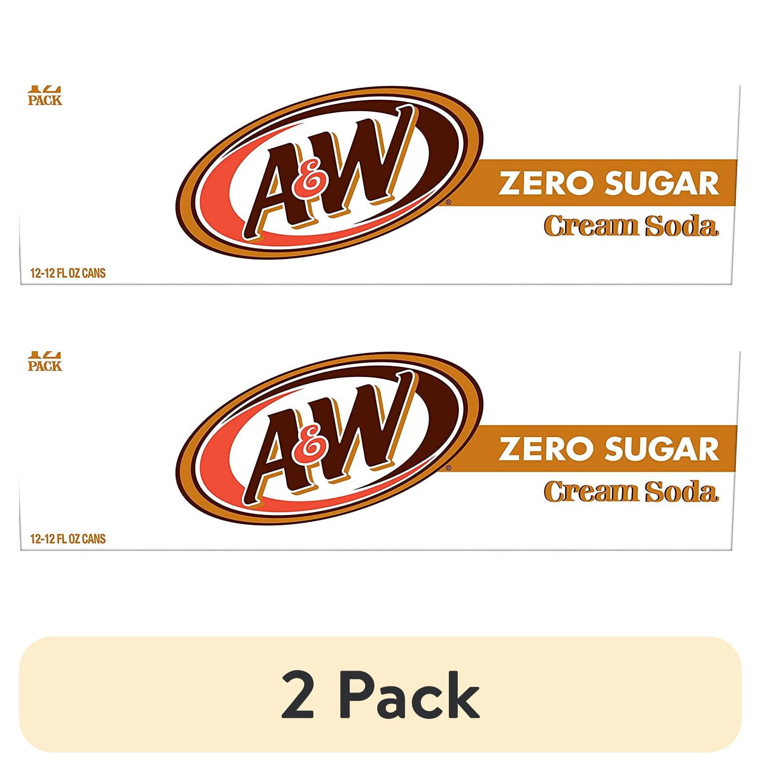 (2 pack) A&W Zero Sugar Cream Soda, 12 Fl Oz Cans, Quantity of 12