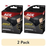 2 pack ACE Brand Compression Ankle Support, Small/Medium, Gray, Unisex