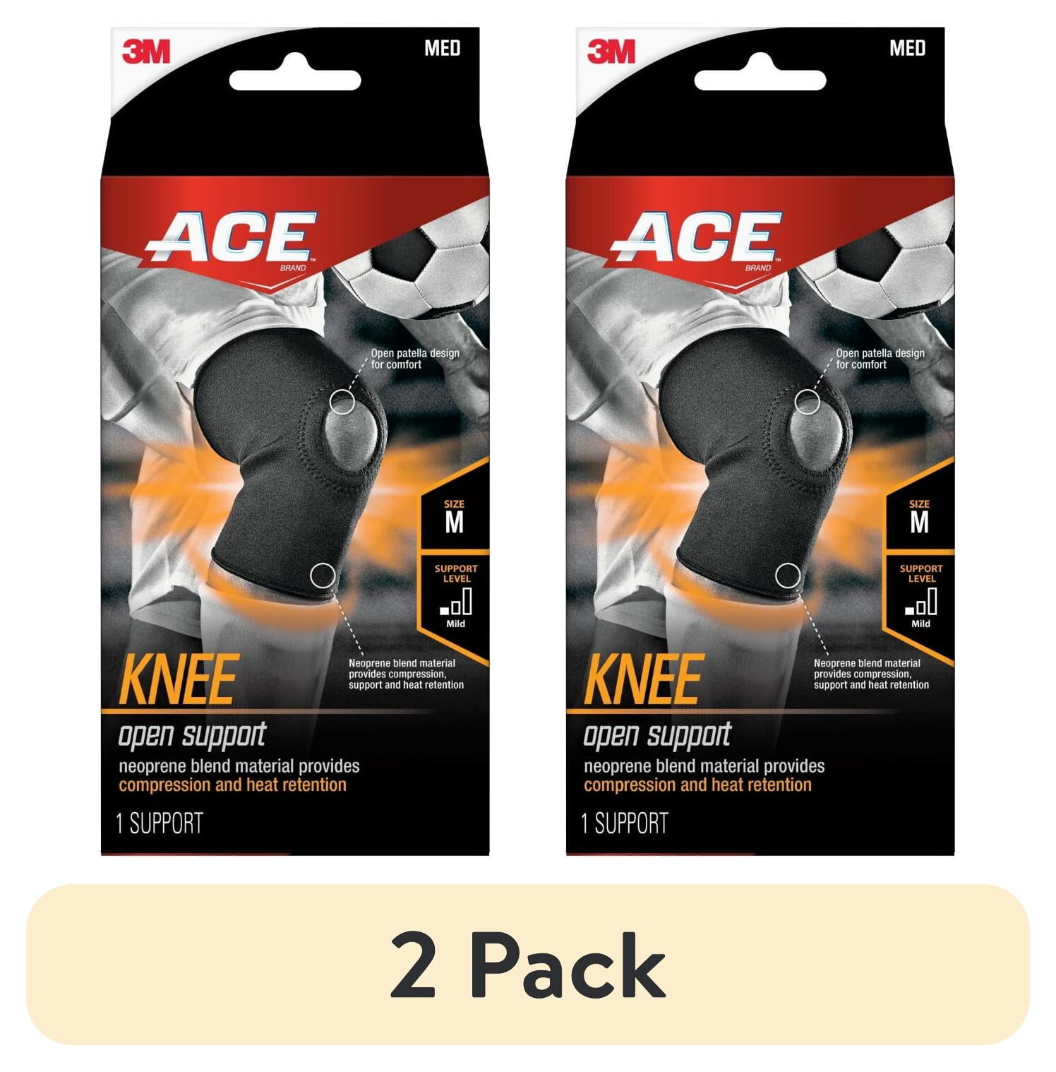 (2 pack) ACE Brand Neoprene Open Knee Support, Heat Retention, 1 Support