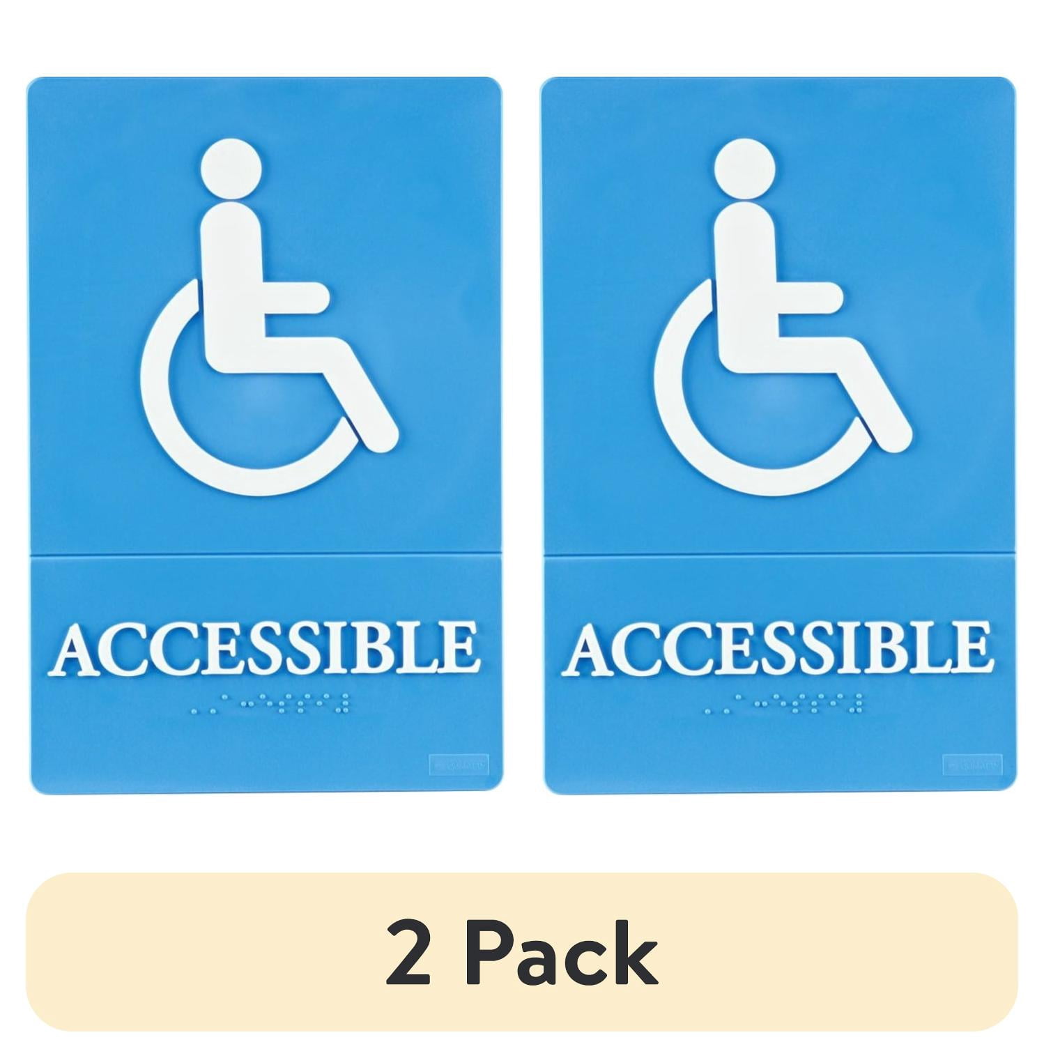 (2 pack) ADA Signs, Accessible, 6