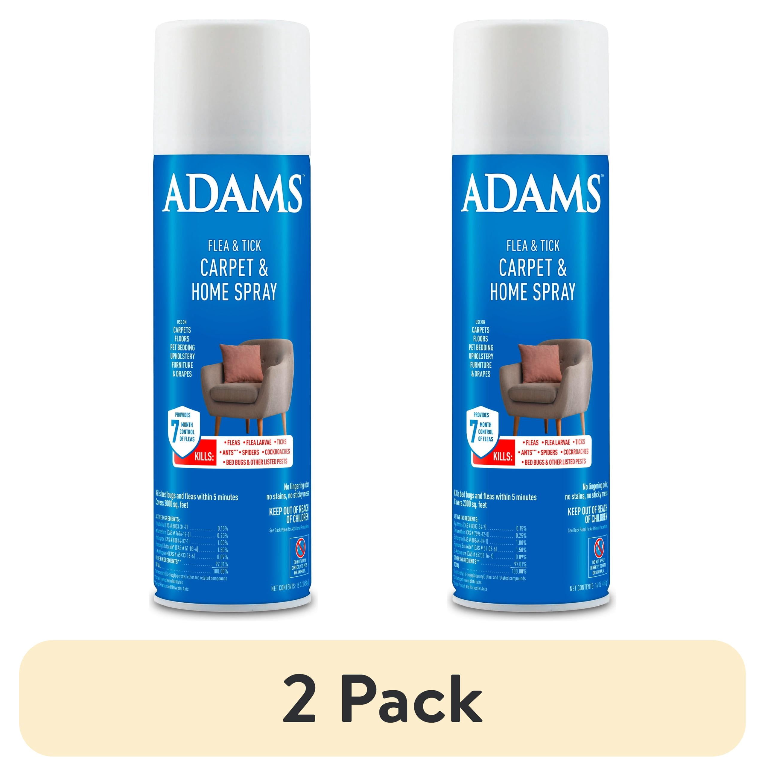 (2 pack) ADAMS Flea & Tick Carpet & Home Spray, Kills Bed Bugs, Fleas, Ticks, Spiders, Ants, For Indoor Home Treatment, 7 Month Flea Protection, Treats Up to 2,000 Sq Ft, 16 oz