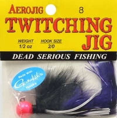 (2 pack) AEROJIG SALMON TWITCHING JIG - PNK/BLK 1/2 OZ