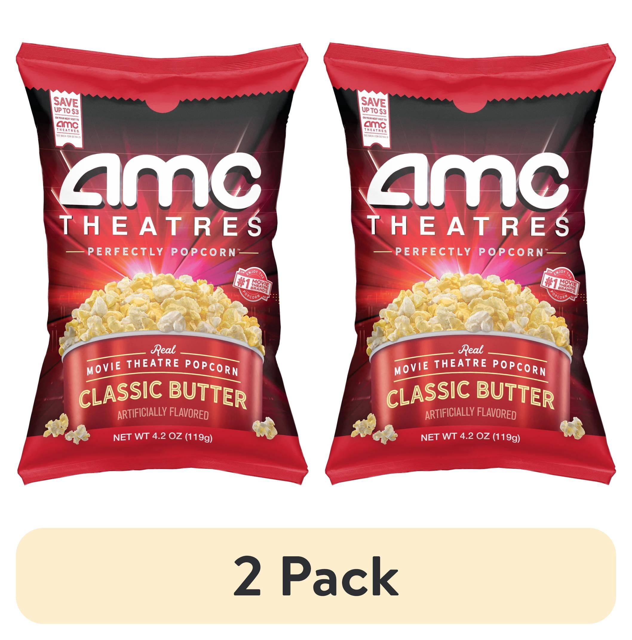 (2 pack) AMC Theatres Ready to Eat Popcorn, Classic Butter
