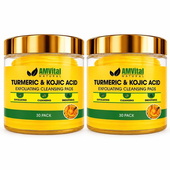 (2 pack) AMVital Kojic Acid Turmeric Cleansing Face Pads - 30 Pack