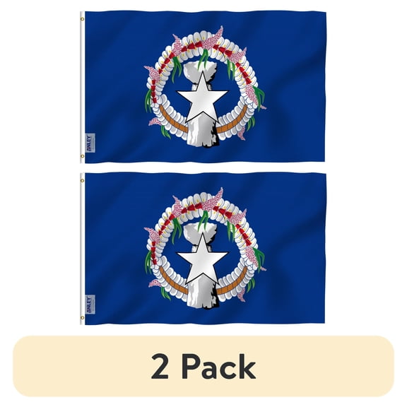 (2 pack) ANLEY 3 x 5 ft Northern Mariana Islands flag - Northern Mariana Islander Flags