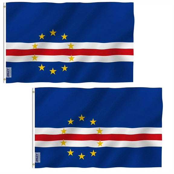 (2 pack) ANLEY Fly Breeze 3x5 Feet Cape Verde Flag - the Republic of Cape Verde Flags Polyester