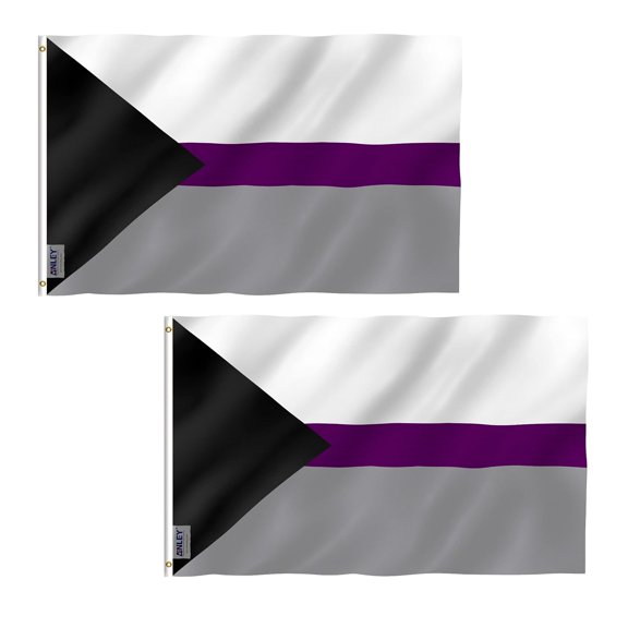 (2 pack) ANLEY Fly Breeze 3x5 Feet Demisexual Pride Flag - Demisexual Pride Flag Polyester with Brass Grommets
