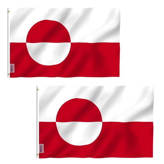 (2 pack) ANLEY Fly Breeze 3x5 Feet Greenland Flag - Greenlander Flags Polyester with Brass Grommets