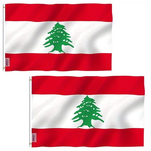 (2 pack) ANLEY Fly Breeze 3x5 Feet Lebanon Flag - the Lebanese Republic Flags Polyester