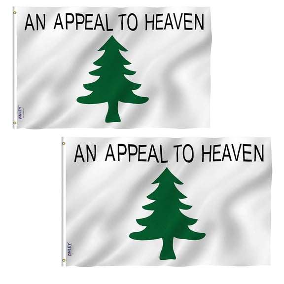 (2 pack) ANLEY Fly Breeze 3x5 Foot An Appeal To Heaven Flag - Pine Tree Flags Polyester