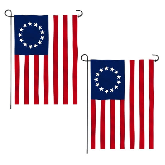 (2 pack) ANLEY Garden Flag USA Betsy Ross - Decorative U.S. Historic American Garden Flags - Double Sided & Weather Resistant & Double Stitched - 18 X 12.5 Inches