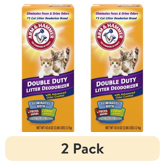 (2 pack) ARM & HAMMER Cat Litter Deodorizer Double Duty, 42.6OZ