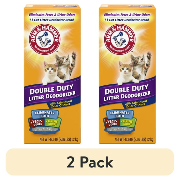 (2 pack) ARM & HAMMER Cat Litter Deodorizer Double Duty, 42.6OZ