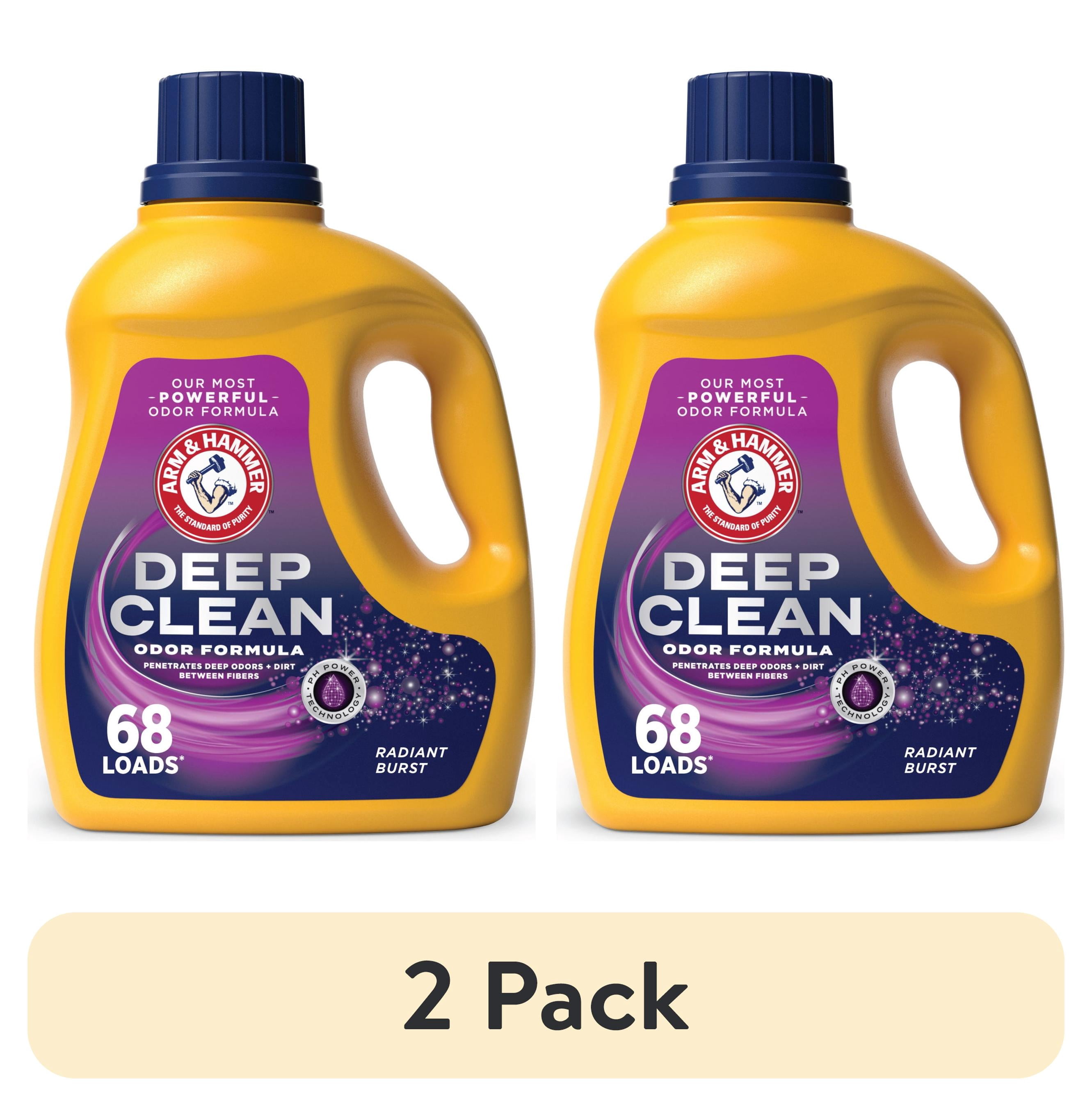 (2 pack) ARM & HAMMER Deep Clean Odor Formula, Liquid Laundry Detergent, 102 fl oz​, 68 Loads