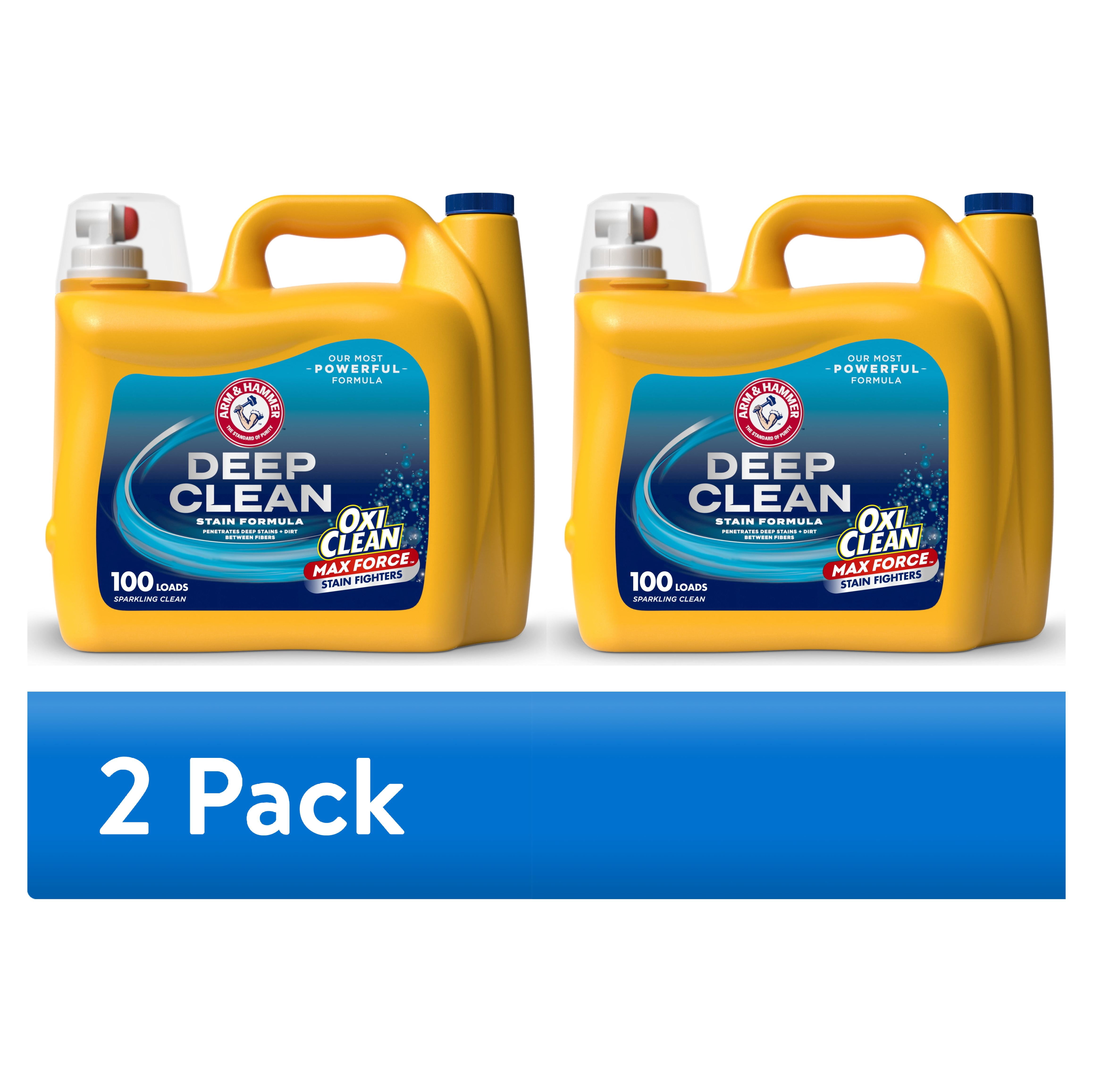 (2 pack) ARM & HAMMER Plus OxiClean Max Force Deep Clean Stain Detergent, Sparkling Clean, 150 Fl Oz