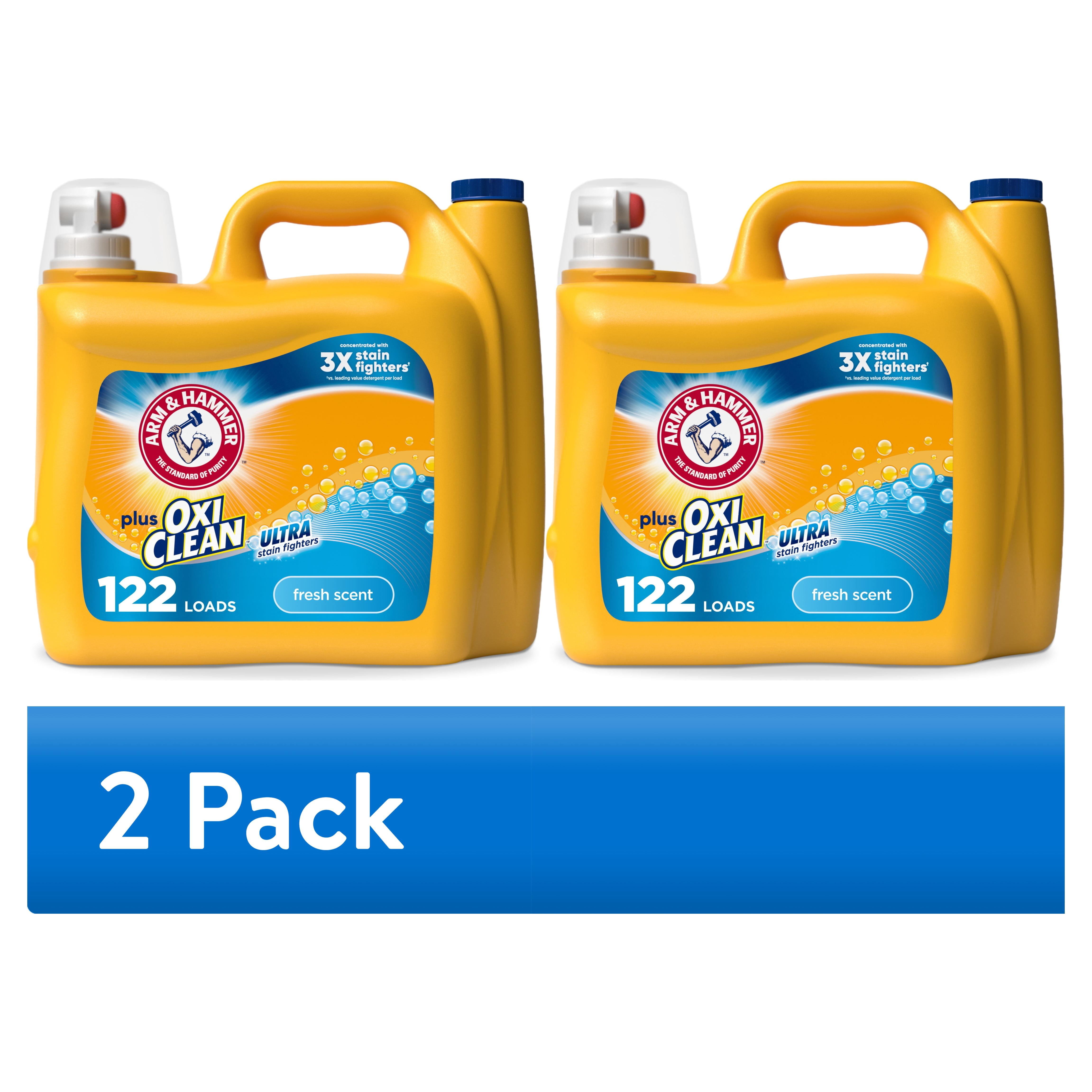 (2 pack) ARM & HAMMER Plus OxiClean Ultra Stain Fighters Liquid Laundry Detergent, Fresh Scent 158.6 Fl Oz