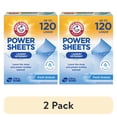 thumbnail image 1 of (2 pack) ARM & HAMMER Power Sheets Laundry Detergent, Fresh Breeze, 60 Count, Up to 120 Small Loads, 1 of 14