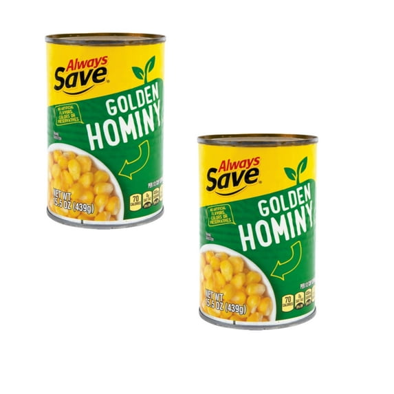 (2 pack) AS Golden Hominy, 15.5 oz Can