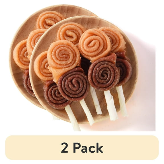 (2 pack) ASMPET Triple Flavor Rawhide Dog Treats, Chicken Duck Chew for Small Medium, Large Dogs, 10.5oz.