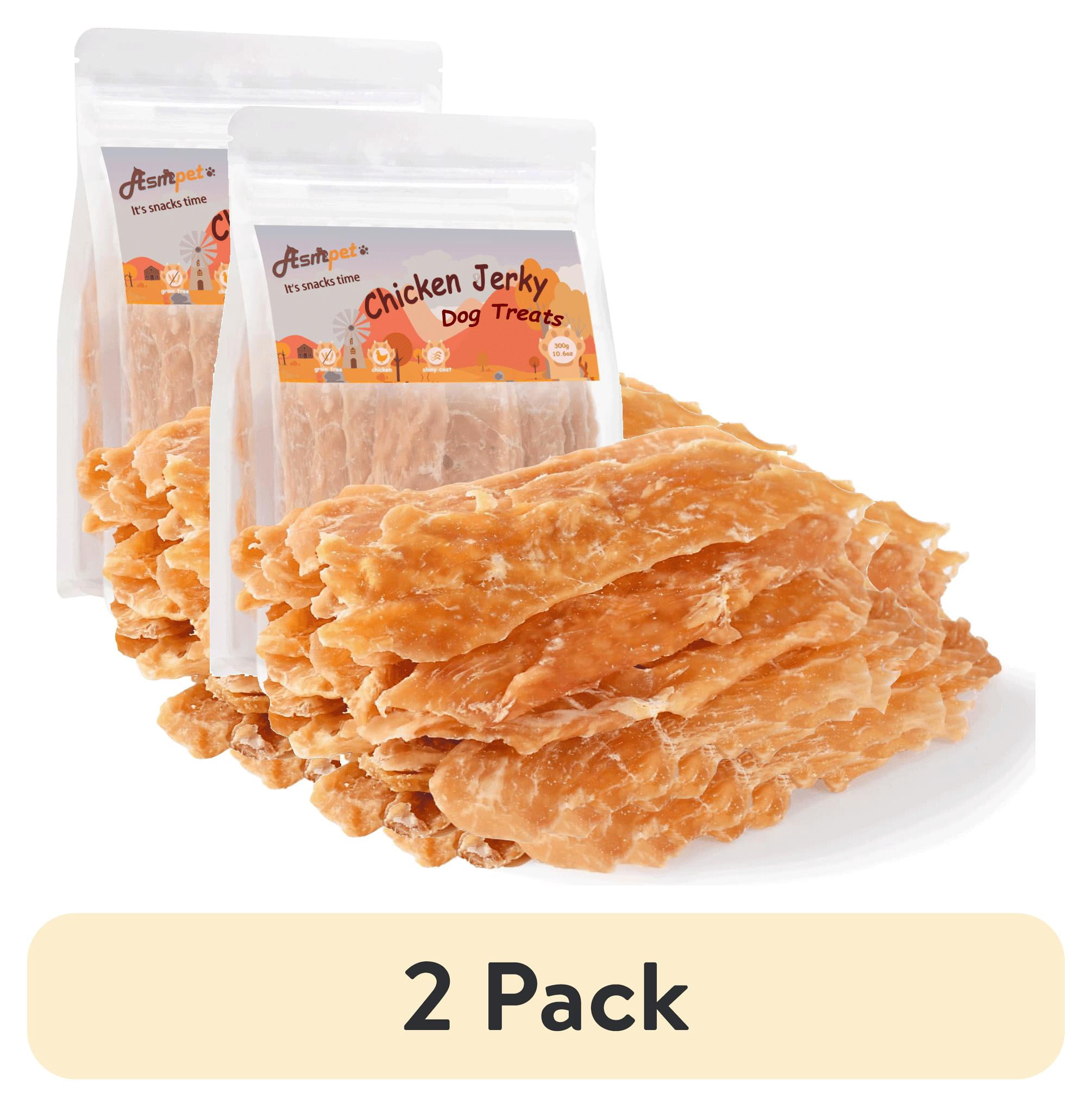 (2 pack) ASMPET Chicken Jerky Dog Treats, Natural High Protein Chicken Tender Snacks for All Dogs, 10.6oz