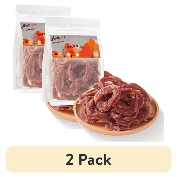 (2 pack) ASMPET Duck Jerky Dog Treats, Healthy Duck Snacks for Small Medium Large Dogs, 10.6oz