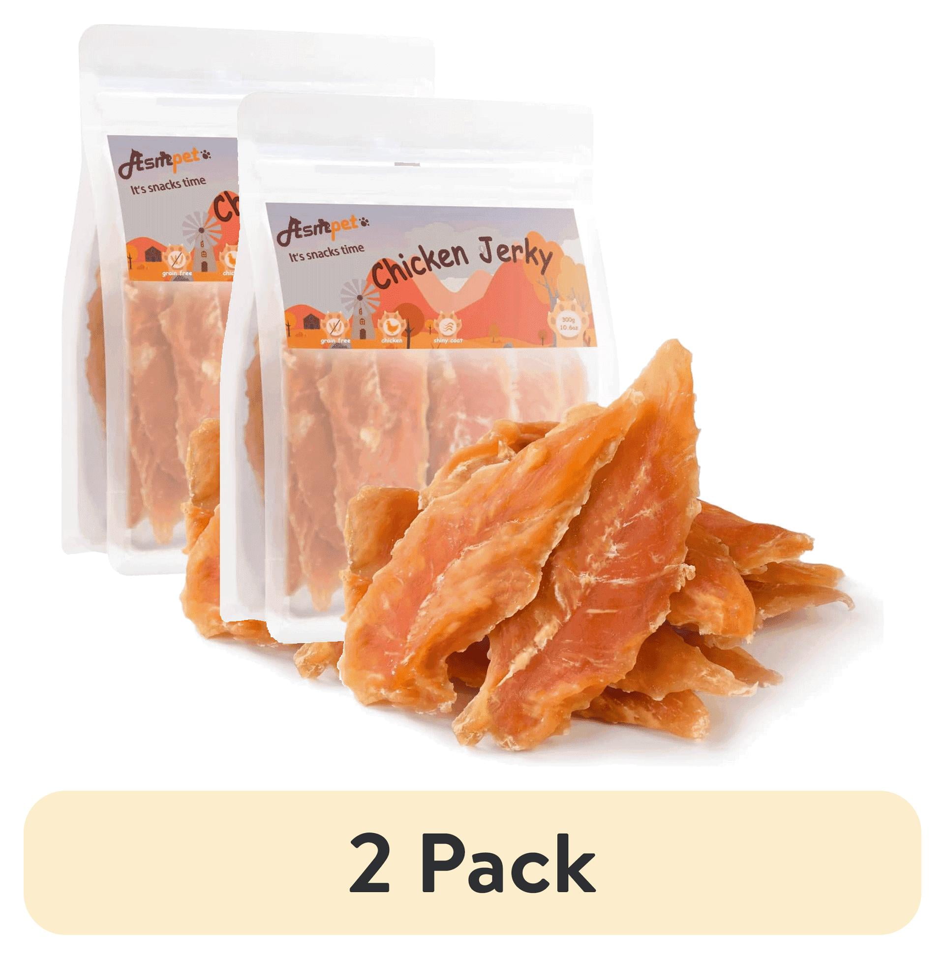 (2 pack) ASMPET Chicken Jerky for Dogs | Low Fat Chicken Tender Treats for Small Medium Large Dogs, 11oz