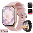 thumbnail image 1 of (2 pack) AUOSHI Smart Watch fits for Android & iPhone (Bluetooth Answer/Make Calls), 2.01 inch IP68 Waterproof Tracking Fitness, Sleep Monitor/Pedometer/Calories,Multiple Sports Modes,Pink, 1 of 10