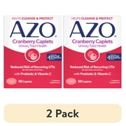 2 pack AZO Cranberry Urinary Tract Health Supplement, Helps Cleanse & Protect for Reduced UTIs, 50 Count