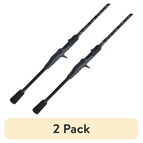 (2 pack) Abu Garcia 6’3” Vendetta Casting Fishing Rod, 1 Piece Rod