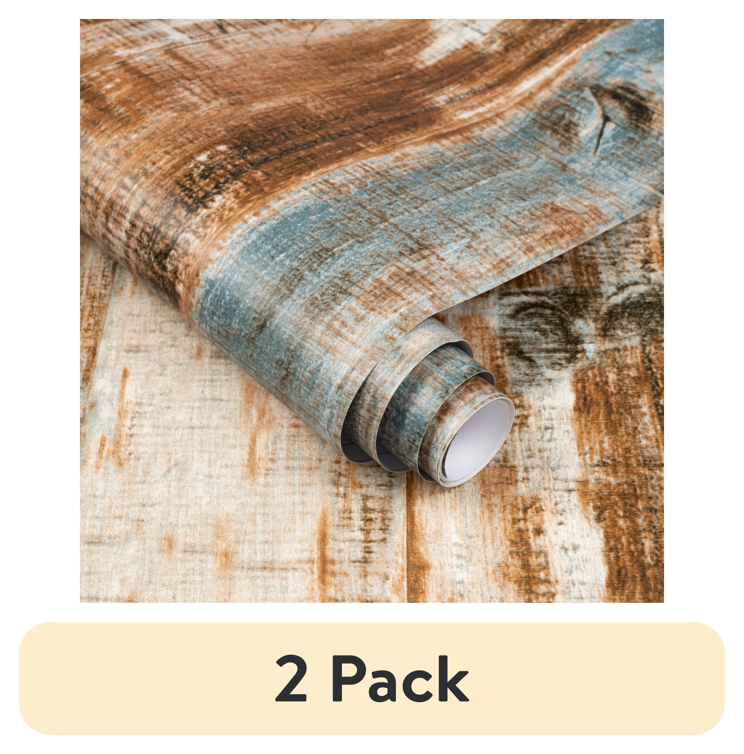 (2 pack) Abyssaly 17.7" x 118" Brown Wood Wallpaper Contact Peel and Stick Wallpaper Waterproof Self-Adhesive and Removable Wood Plank Wall Paper for Kitchen Bedroom Wall Countertop Home Renovation