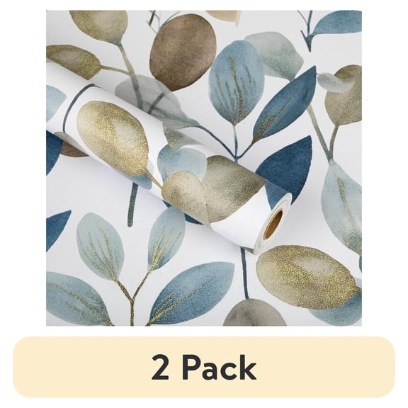 (2 pack) Abyssaly Floral Wallpaper, 17.3" x 118" Leaf-Pattern Peel and Stick Wallpaper Self-Adhesive Removable Contact Paper for Cabinets, Home Decoration, Wall Covering, Antique Furniture Renovation