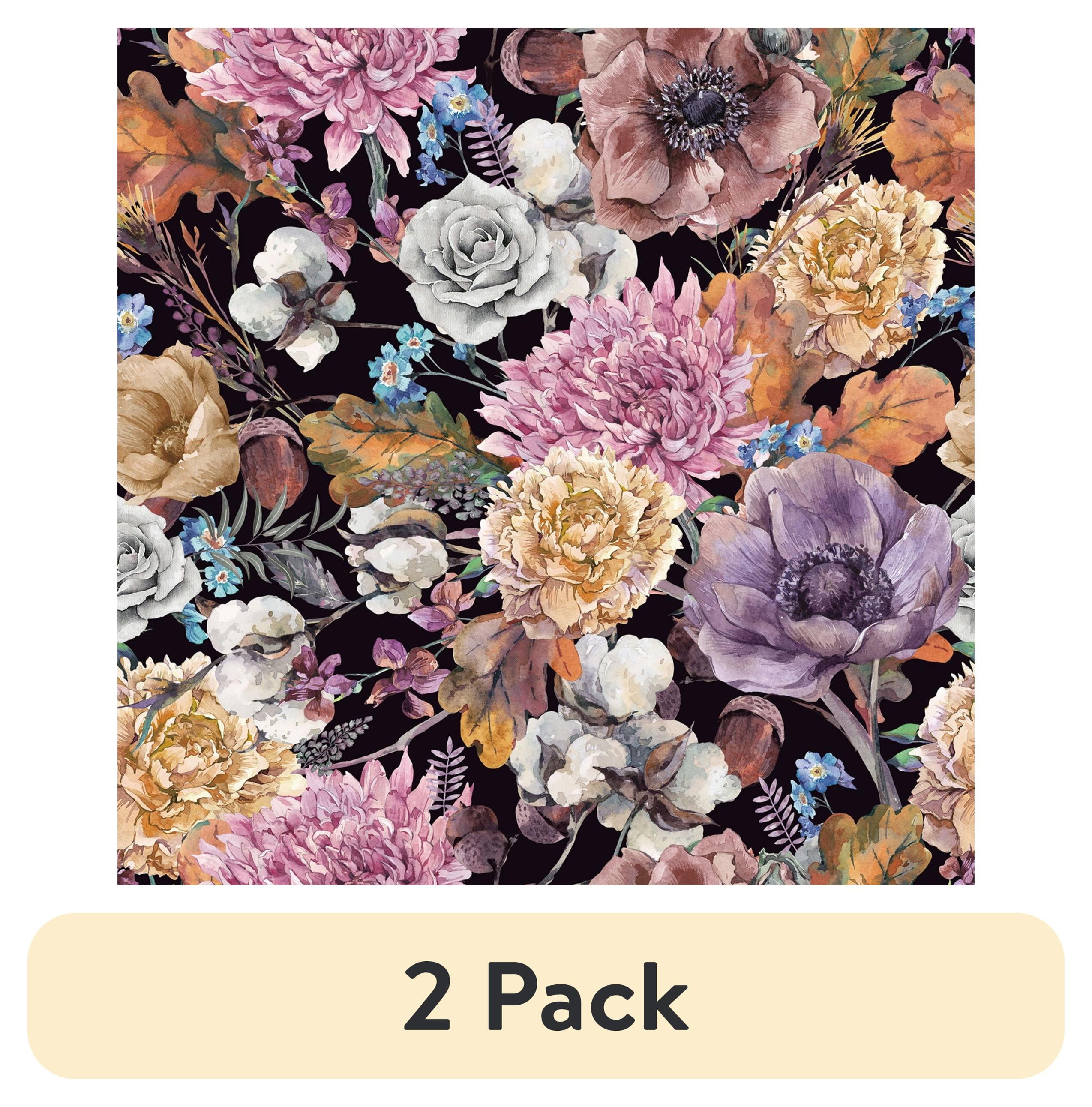 (2 pack) Abyssaly Floral Wallpaper 17.7" x 118" Peel and Stick Wallpaper Self-adhesive Removable Contact Paper Vintage Wallpaper