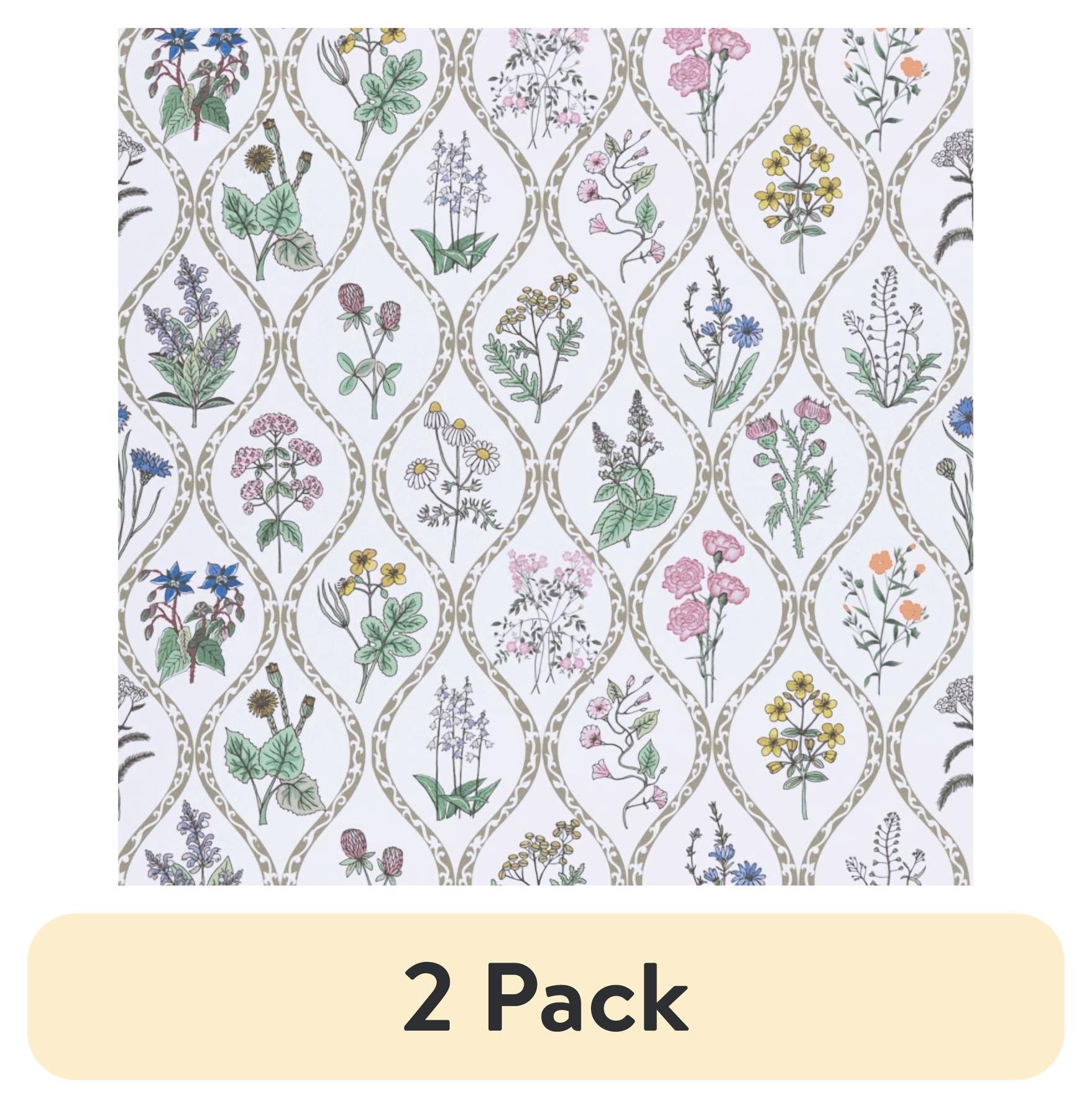 (2 pack) Abyssaly Flower Peel and Stick Wallpaper 17.5-in x 118-in Colorful Floral Self Adhesive Removable Wallpaper Peel and Stick for Home Bedroom Cabinets Thicken