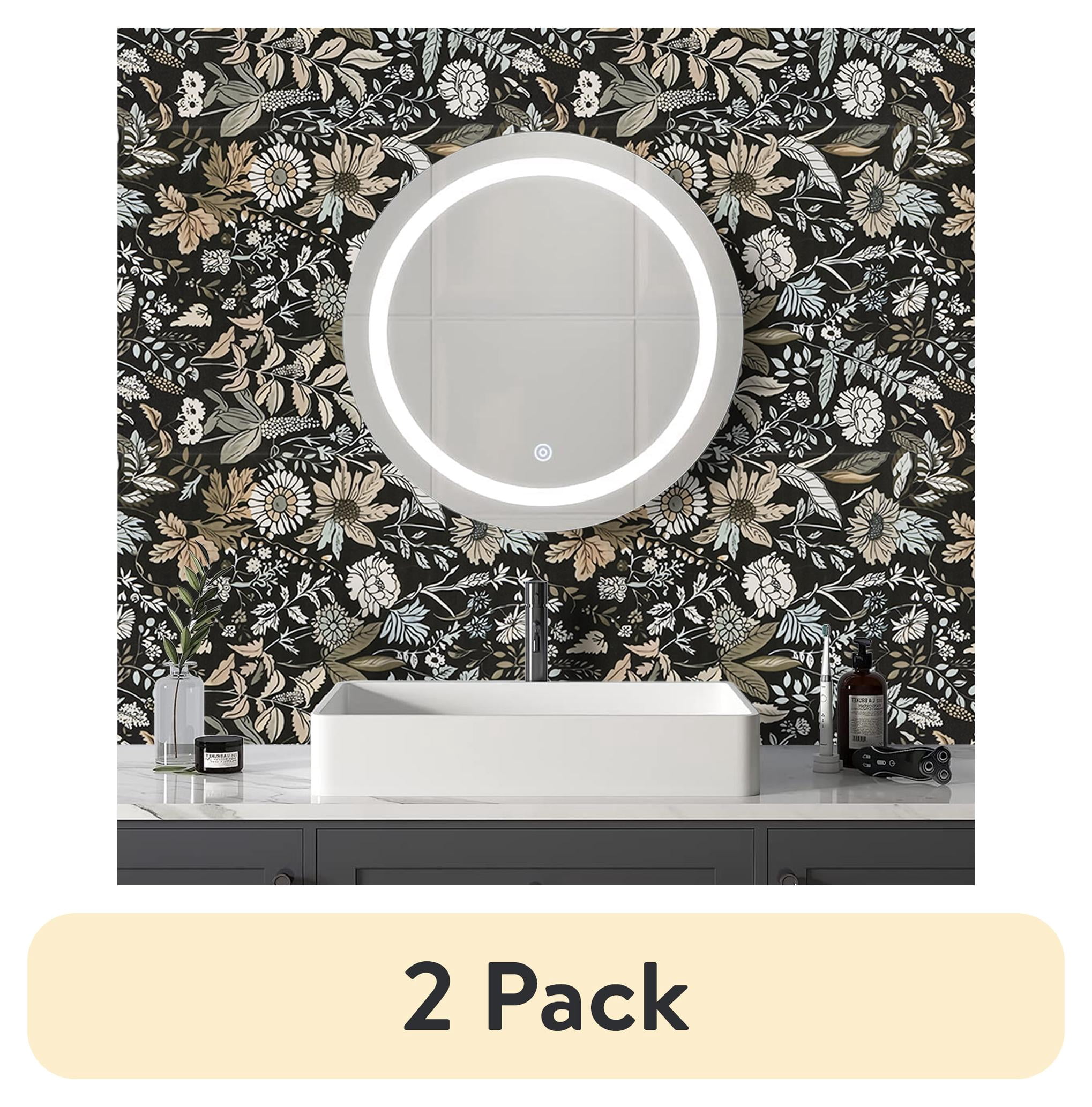 (2 pack) Abyssaly Peel and Stick Wallpaper Floral Wallpaper 17.7" x 118"Removable Self-Adhesive Paper Wall Covering Shelf Drawer Liner Vinyl Roll For Kitchen Bedroom