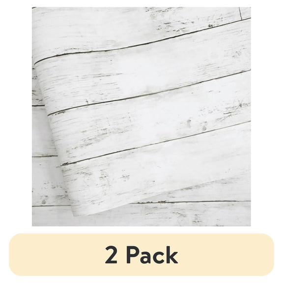 (2 pack) Abyssaly White Gray Wood Shiplap Wallpaper 17.7" x 78.7" Peel and Stick Wallpaper Self-Adhesive Removable Contact Paper for Home Decoration
