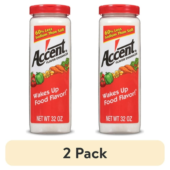 (2 pack) Ac'cent Flavor Enhancer MSG, Kosher, 32 oz
