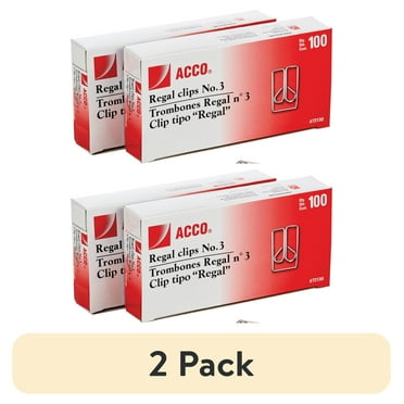 (2 pack) Acco, ACC72152, Regal Clips, 200 Per Pack, Silver