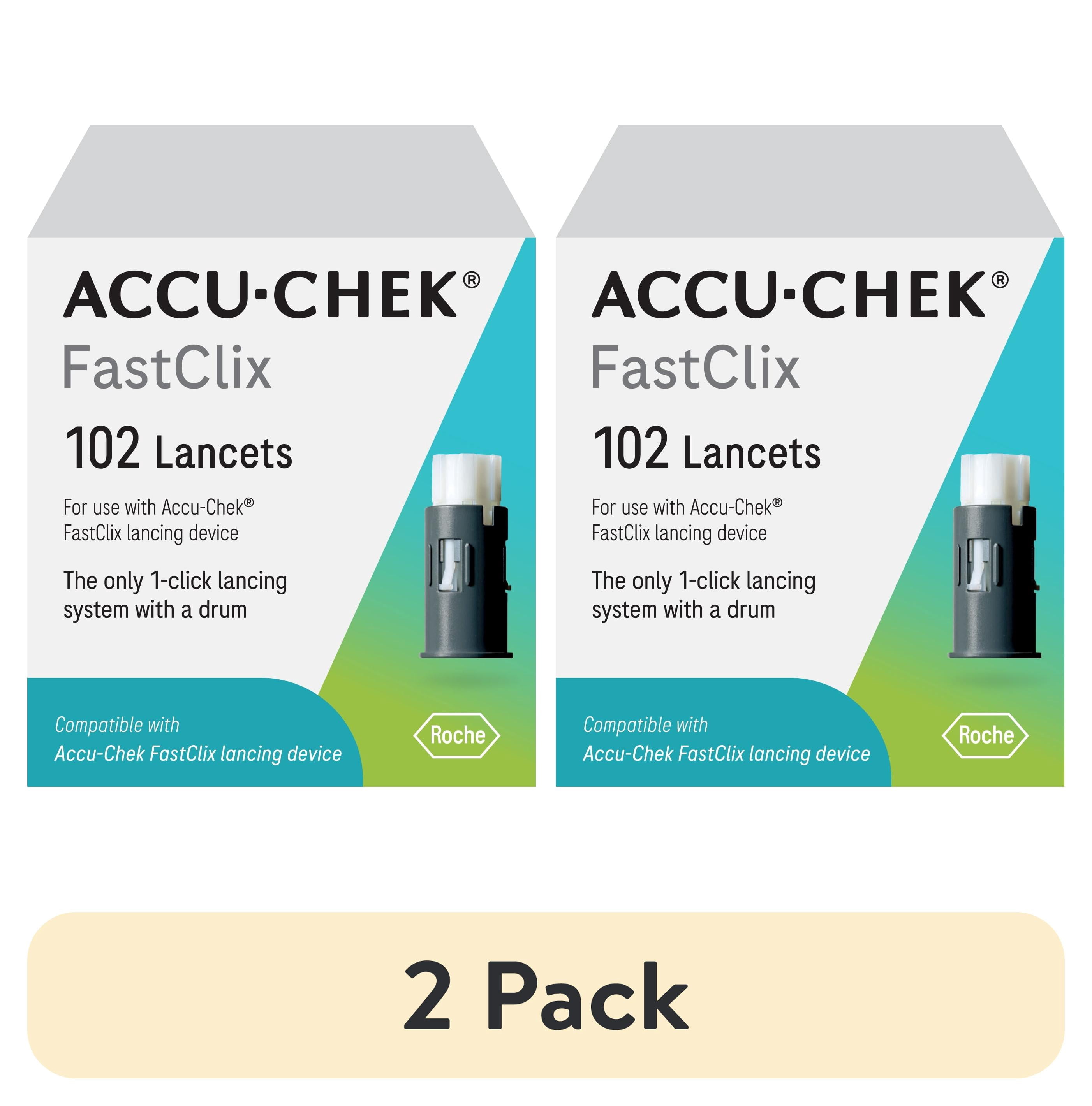 (2 pack) Accu-Chek FastClix Lancet for Lancing Device Needle Multiple ...