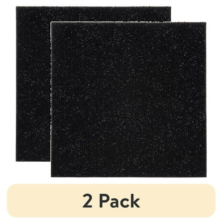 (2 pack) Achim Self Adhesive Polyester Carpet Tile - 12 Tiles/12 Sq. ft., 12" x 12", Jet Black