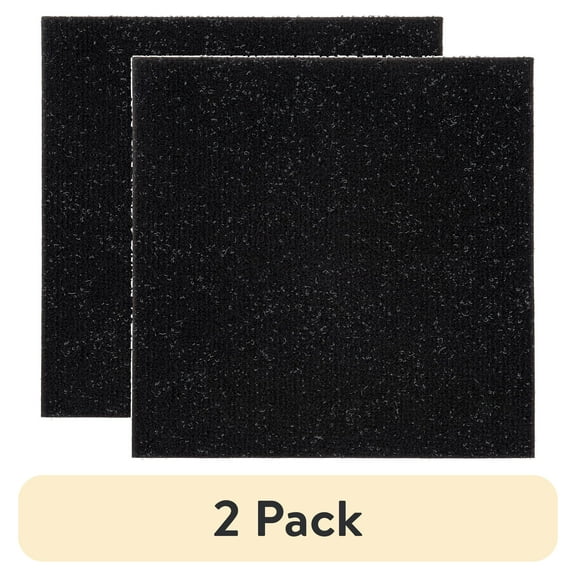 (2 pack) Achim Self Adhesive Polyester Carpet Tile - 12 Tiles/12 Sq. ft., 12" x 12", Jet Black