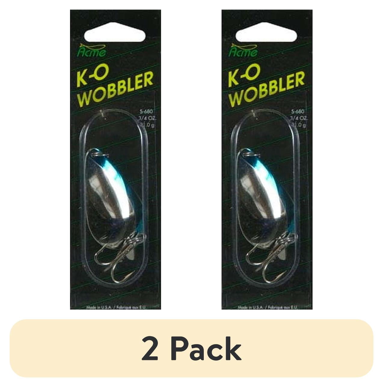 (2 pack) Acme Tackle Freshwater Ko Wobbler, Fishing Lure Spoon, 3/4 oz, Neon Blue, Lake