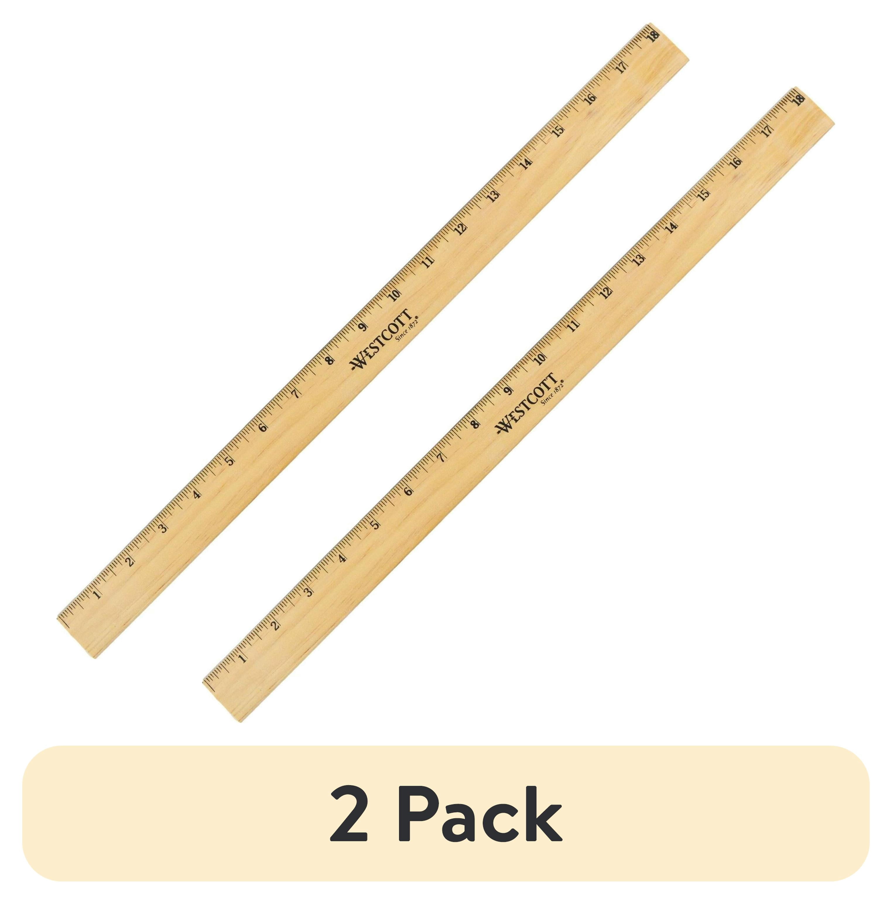 (2 pack) Acme Westcott Beveled Metal Edge Wood Rulers - Walmart.com